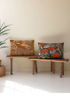 SET OF TWO EMBROIDERY PILLOWS WITH FLOWERS - ONE EACH COLOR
