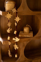 CHRISTMAS CHARM GARLAND WITH MAROON VELVET RIBBON