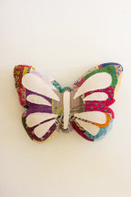 Butterfly Kantha Throw Pillow