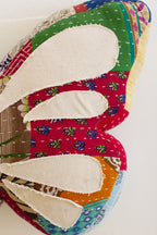 Butterfly Kantha Throw Pillow