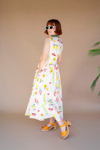 Limone Print Dress with Tie in Front