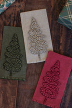 SET OF THREE CHRISTMAS TREE KITCHEN TOWELS