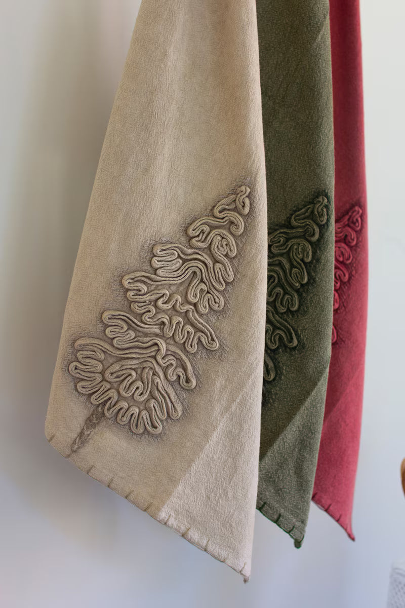 SET OF THREE CHRISTMAS TREE KITCHEN TOWELS
